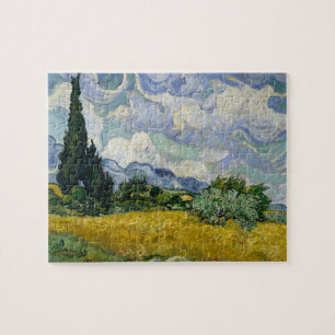 Ein Feld mit Zypressen Van Gogh Puzzle