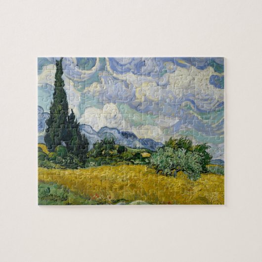 Ein Feld mit Zypressen Van Gogh Puzzle (Horizontal)