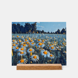 Ein Feld voller blühender Kampomilen Acrylschild