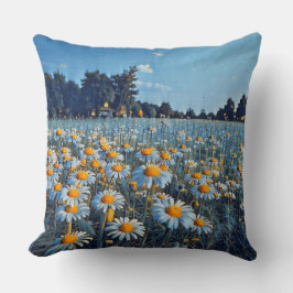 Ein Feld voller blühender Kampomilen Kissen