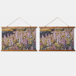 Ein Feld voller Blume - Wandtapeten Wandteppich Mit Holzrahmen