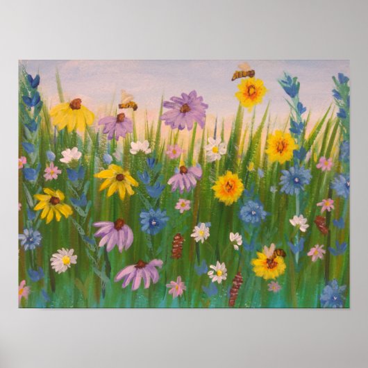 Ein Feld voller wild lebender Blume Poster (Vorne)