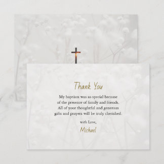 Ein Feld weißer Blumen Orthodoxe Taufe Dankeskarte