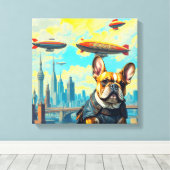 EIN FERNER MORGEN-FRANZÖSISCHER BULLDOG 3 LEINWANDDRUCK (Insitu (Holzboden))