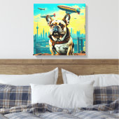 EIN FERNER MORGEN-FRANZÖSISCHER BULLDOG LEINWANDDRUCK (Insitu (Schlafzimmer))