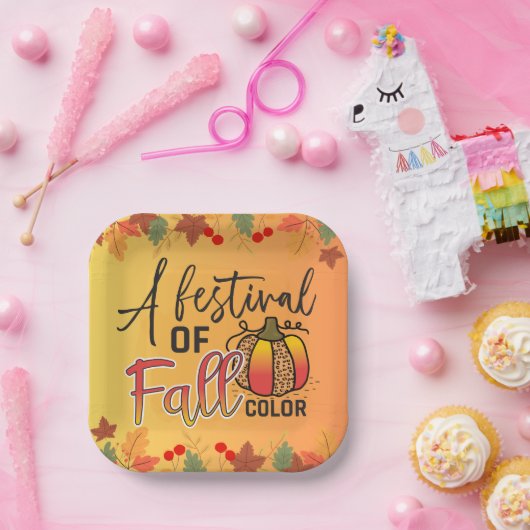 Ein Fest der Herbstfarben Herbst Erntedank Pappteller (Party)