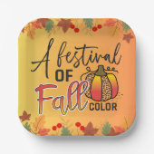 Ein Fest der Herbstfarben Herbst Erntedank Pappteller (Vorderseite)