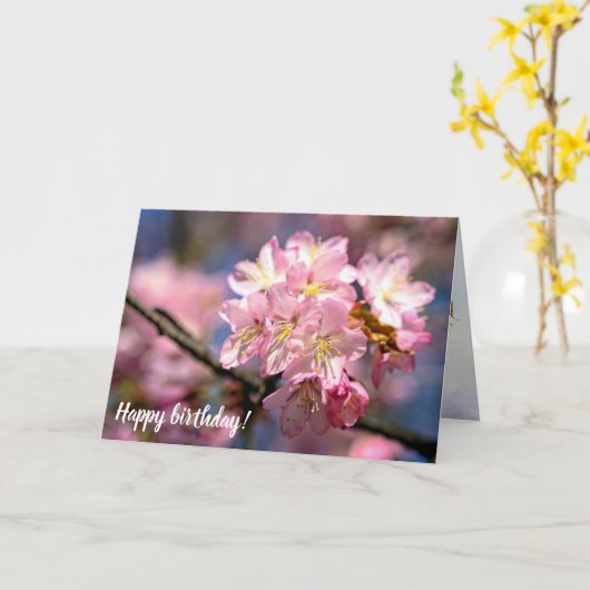 Ein Fest der rosa Sakura-Blume im Frühjahr Karte (Gelbe Blume)