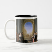 Ein Fest in einem Innenraum Zweifarbige Tasse (Links)