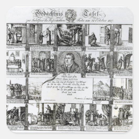 Ein Fest, um die Reformation zu feiern Quadratischer Aufkleber (Vorderseite)