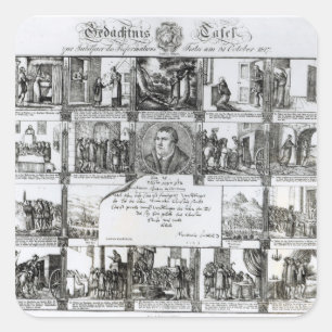 Ein Fest, zum der Verbesserung zu feiern Quadratischer Aufkleber