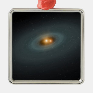 Ein festes Paar der Sterne und der umgebenden Silbernes Ornament