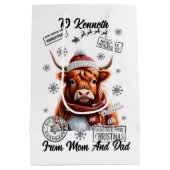 Ein festlicher Santa-Sack mit einer Ferienkuh Mittlere Geschenktüte (Rückseite)