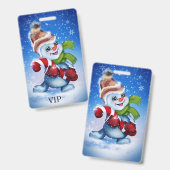 Ein festlicher Schneemann Ausweis (Vorder- & Rückseite)