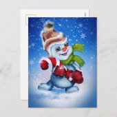 Ein festlicher Schneemann Feiertagspostkarte (Vorne/Hinten)