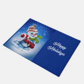 Ein festlicher Schneemann Fußmatte (Schrägansicht)