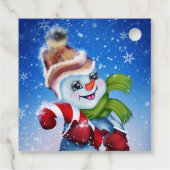 Ein festlicher Schneemann Geschenkanhänger (Rückseite)