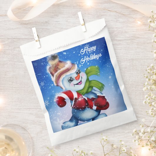 Ein festlicher Schneemann Geschenktütchen (Ausgeschnitten)