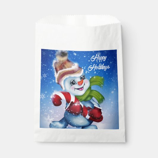 Ein festlicher Schneemann Geschenktütchen (Vorderseite)