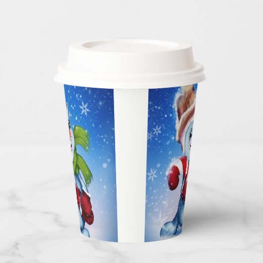 Ein festlicher Schneemann Pappbecher (Links)