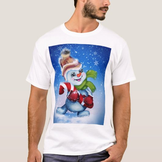 Ein festlicher Schneemann T-Shirt (Vorderseite)