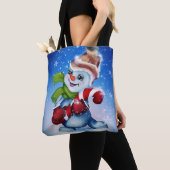Ein festlicher Schneemann Tasche (Von Nahem)