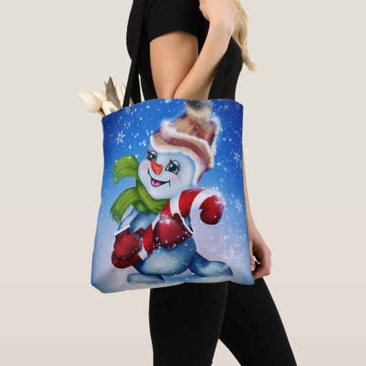 Ein festlicher Schneemann Tasche (Von Nahem)