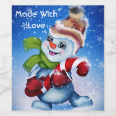 Ein festlicher Schneemann Weinetikett (Einzelnes Label)