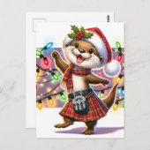 Ein festlicher schottischer Weihnachtsbär Postkarte (Vorne/Hinten)