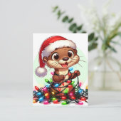 Ein festlicher Weihnachtsweihnachtswein in den Lic Postkarte (Stehend Vorderseite)