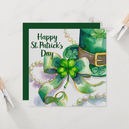 Ein festliches St. Patrick’s Day Design Karte (Vorderseite/Rückseite Beispiel)