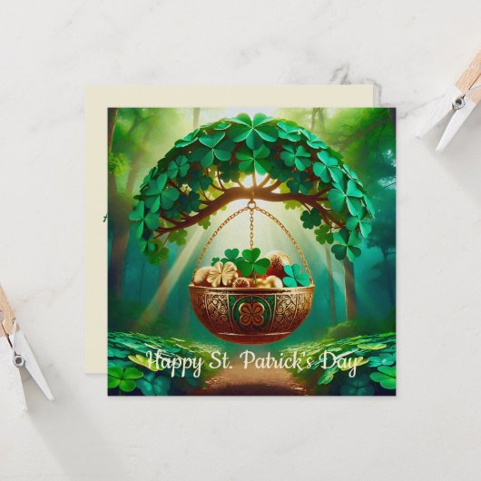 Ein festliches St. Patrick’s Day Design Karte (Vorderseite/Rückseite Beispiel)