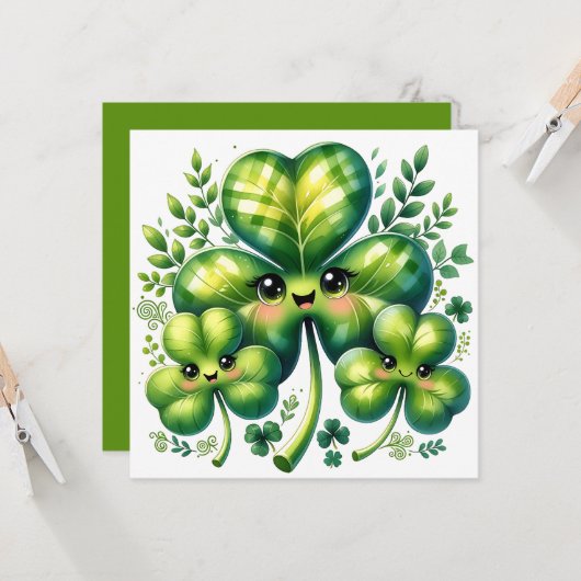 Ein festliches St. Patrick’s Day Design Karte (Vorderseite/Rückseite Beispiel)
