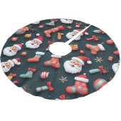 Ein festliches Tapezierspiel Weihnachtsmann und We Polyester Weihnachtsbaumdecke (Schrägansicht)