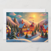 Ein festliches Weihnachtsdorf Personalisiert Feiertagskarte (Vorderseite)