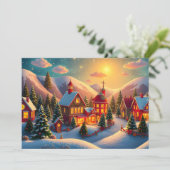 Ein festliches Weihnachtsdorf Personalisiert Feiertagskarte (Stehend Vorderseite)
