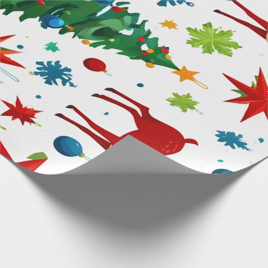 Ein festliches Weihnachtsmuster digitale Kunst Geschenkpapier (Ecke)