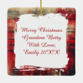 Ein festliches Weiß-Pferd und ein Winterschlaf Wei Keramikornament (Rückseite)