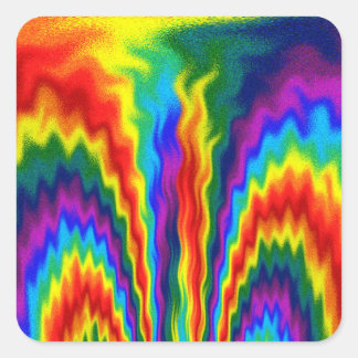 Ein Feuer in einem Regenbogen Quadratischer Aufkleber