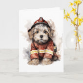 Ein Feuerwehrhund, der der beste Freund ist Karte (Gelbe Blume)