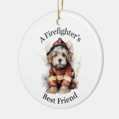 Ein Feuerwehrhund, der der beste Freund ist Keramik Ornament (Links)