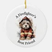 Ein Feuerwehrhund, der der beste Freund ist Keramik Ornament (Hinten)