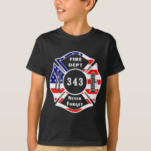Ein Feuerwehrmann 9/11 vergessen nie 343 T-Shirt