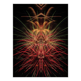 Ein Feuerwerk bei Nacht Poster