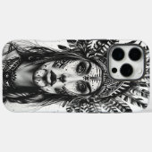 Ein feuriger indischer Krieger mit Federn Case-Mate iPhone Hülle (Rückseite (Horizontal))