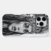 Ein feuriger indischer Krieger mit Federn iPhone Hülle (Rückseite (Horizontal))