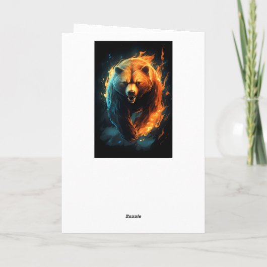 Ein fierce Fiery Bären Happy Birthday Name Karte (Rückseite)