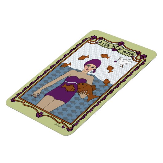 Ein Fisch außerhalb des Wassers_A_4x6 Kühlschrank  Magnet (Linke Seite)