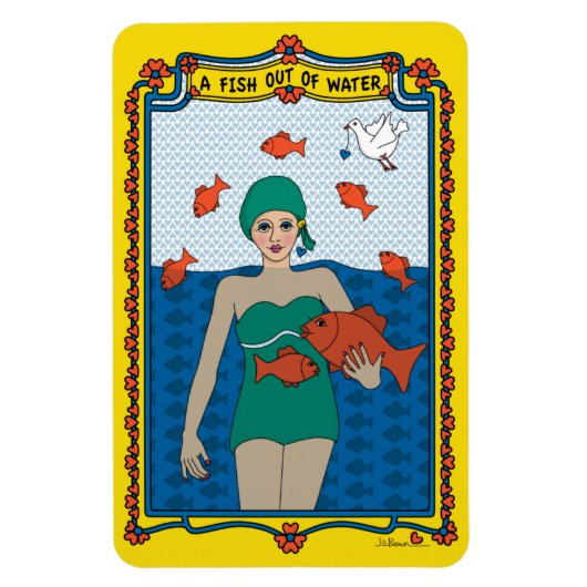 Ein Fisch außerhalb des Wassers_B_4x6 Kühlschrank Magnet (Vertikal)