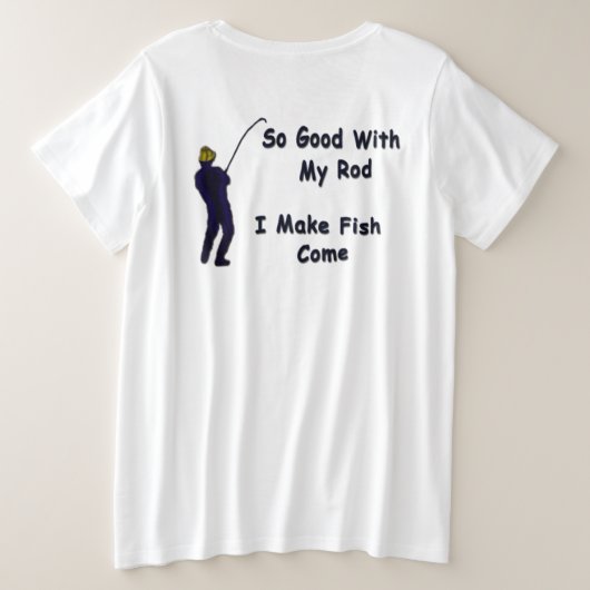 Ein Fisch hält an Große Größe T-Shirt (Design Rückseite)